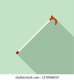Walking stick icon. Flat illustration of walking stick vector icon for web design