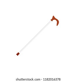 Walking stick icon. Flat illustration of walking stick vector icon for web design