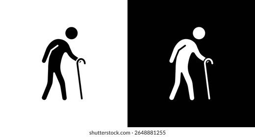 Walking stick icon of a flat style vector