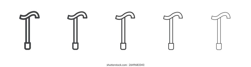 walking stick icon flat thin illustration symbol