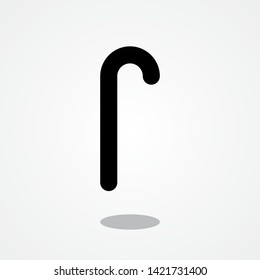 Walking Stick Icon with Gray Shadow