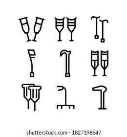 walking stick icon or logo isolated sign symbol vector illustration - Collection of high quality black style vector icons
