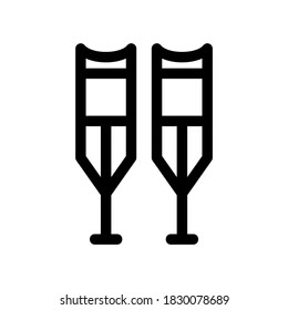 Symbol für Gehstöcke oder Logo einzeln auf Zeichensymbolen, Vektorgrafik - hochwertige Vektorgrafiken im schwarzen Stil
