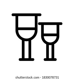 walking stick icon or logo isolated sign symbol vector illustration - high quality black style vector icons
