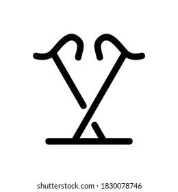 Symbol für Gehstöcke oder Logo einzeln auf Zeichensymbolen, Vektorgrafik - hochwertige Vektorgrafiken im schwarzen Stil
