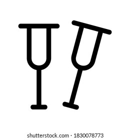 walking stick icon or logo isolated sign symbol vector illustration - high quality black style vector icons
