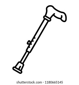 Walking stick icon. Outline walking stick vector icon for web design isolated on white background