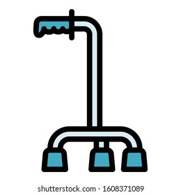 Walking stick icon. Outline walking stick vector icon for web design isolated on white background