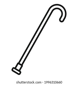 Walking stick icon. Outline Walking stick vector icon for web design isolated on white background