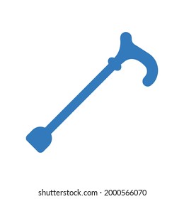 Walking stick icon (Senior people) Blue Vector illustration