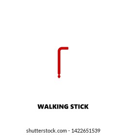 walking stick icon. walking stick vector design. sign design. red color