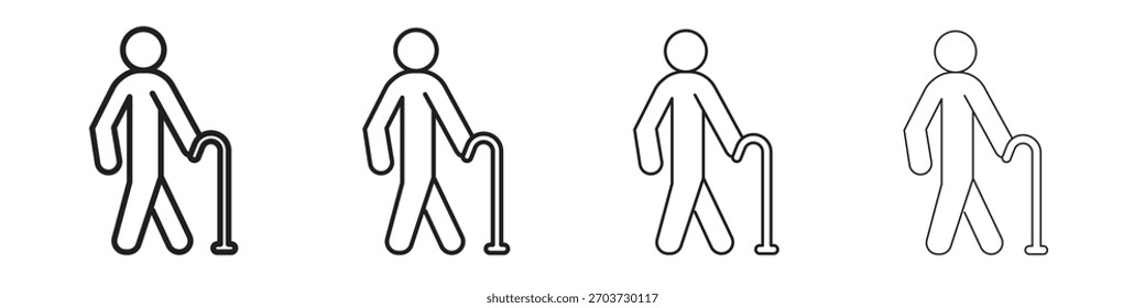 Iconos del palillo que camina. colección editable del icono del movimiento.