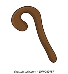 Walking stick isolated illustration on white background