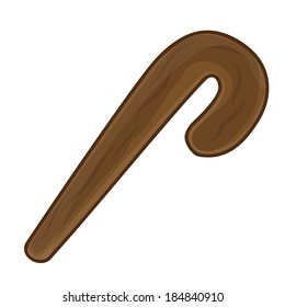 Walking stick isolated illustration on white background