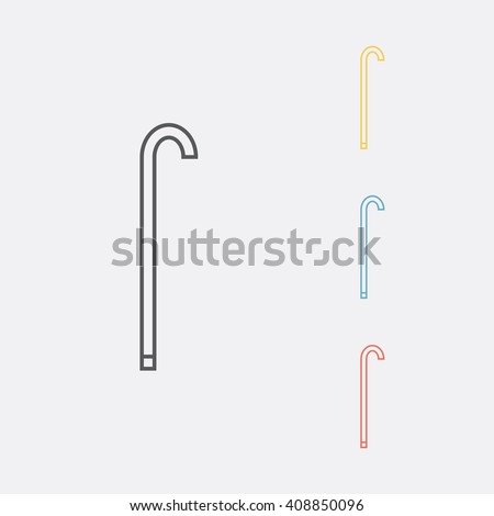 Walking stick line icon