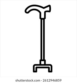 Walking Stick Line Icon Vector Illustration