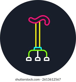 Walking Stick Line Multi Colour Circle