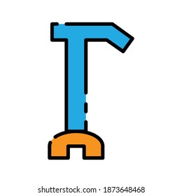 Walking stick lineal color icon. simple design editable. design vector illustration