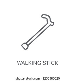 Walking stick linear icon. Modern outline Walking stick logo concept on white background from Health and Medical collection. Suitable for use on web apps, mobile apps and print media.