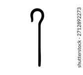 Walking stick silhouette icon vector illustration on white background