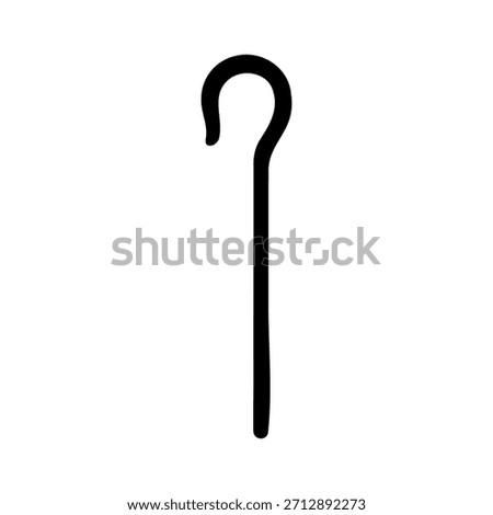 Walking stick silhouette icon vector illustration on white background
