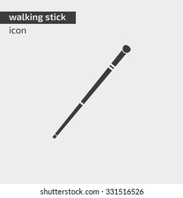 Walking stick vector icon