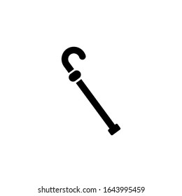 Icono vectorial de palo de marcha en diseño plano negro aislado en fondo blanco