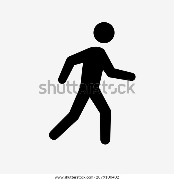 Walking Stickman Icon Clipart Image Isolated Stock Vector (Royalty Free ...