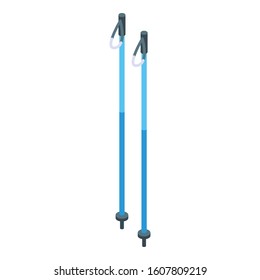 Walking sticks icon. Isometric of walking sticks vector icon for web design isolated on white background