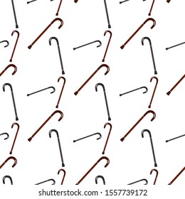 Walking sticks. Seamless vector pattern on a white background.