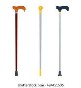 Walking sticks vector illustration isolated on a white baskground