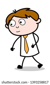 Walking Style - Office Salesman Employee Cartoon Vector Illustration﻿.