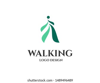 Walking symbol logo vector design. template of simple walking symbol. logo for business, company, illustration