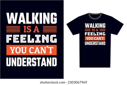 Walking T Shirt Design Template Vector