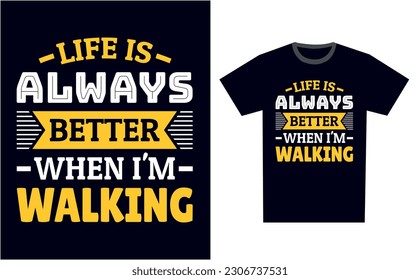 Vector de plantilla de diseño de camiseta para caminar
