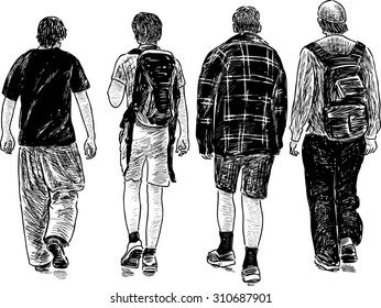 walking teens