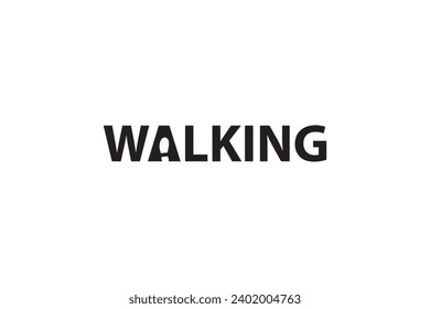 Walking text vector illustration beautifully captures the essence of movement and energy with an artistic representation of the word 'walking.'