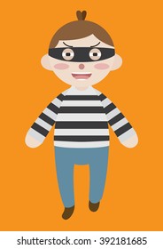 walking thief cartoon vector