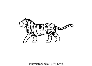 Walking tiger Simple Edgy Sharpen design