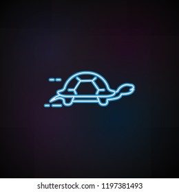 walking tortoise icon in neon style. One of Speed collection icon can be used for UI, UX