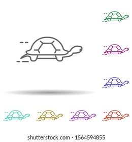 Walking tortoise multi color icon. Simple thin line, outline vector of speed icons for ui and ux, website or mobile application