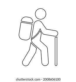 Walking tourism man icon People in motion active lifestyle sign