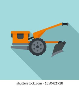Walking tractor icon. Flat illustration of walking tractor vector icon for web design