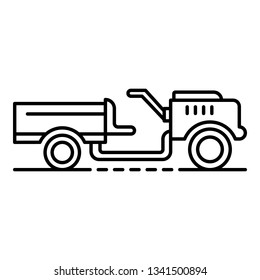 Walking tractor icon. Outline walking tractor vector icon for web design isolated on white background