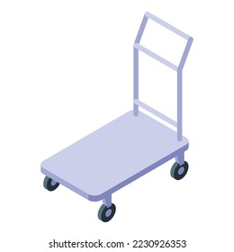 Walking trolley icon isometric vector. Airport travel. Bag cart