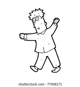 walking unsteady man cartoon