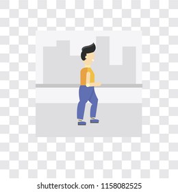Walking vector icon isolated on transparent background, Walking logo concept