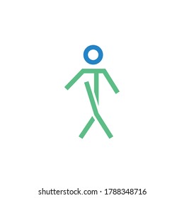 walking vector icon logo design