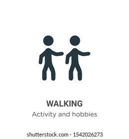 Walking vector icon on white background. Flat vector walking icon symbol sign from modern activities collection for mobile concept and web apps design.