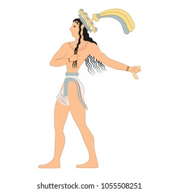 walking warrior based on the fresco "Walking Prince" from the Palace of Knossos. The Crete-Mycenaean period of ancient Greece